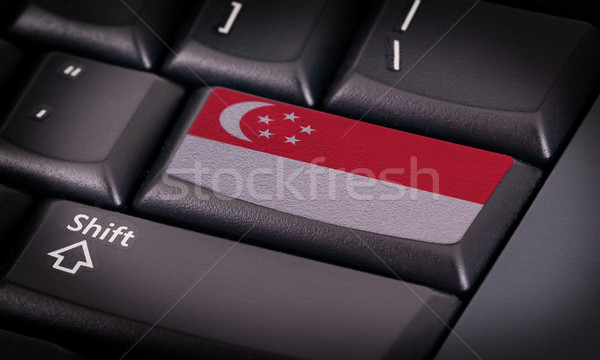 Flagge Tastatur Taste Singapur Design Laptop Stock foto © michaklootwijk