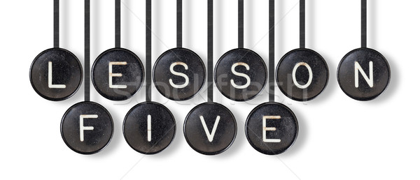 Typewriter buttons, isolated - Lesson five Stock photo © michaklootwijk