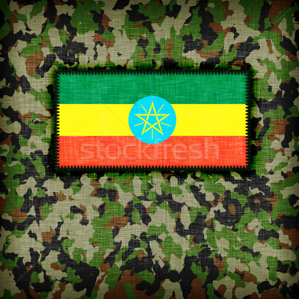 Stockfoto: Camouflage · uniform · Ethiopië · vlag · textuur · abstract