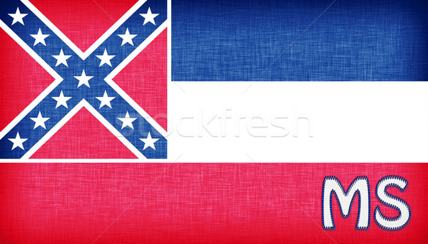 Vászon zászló Mississippi rövidítés szövet vidék Stock fotó © michaklootwijk