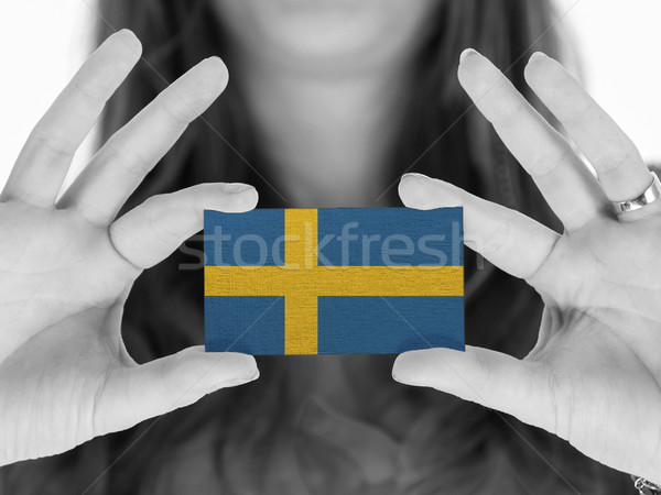 Mujer tarjeta de visita blanco negro Suecia espacio Foto stock © michaklootwijk
