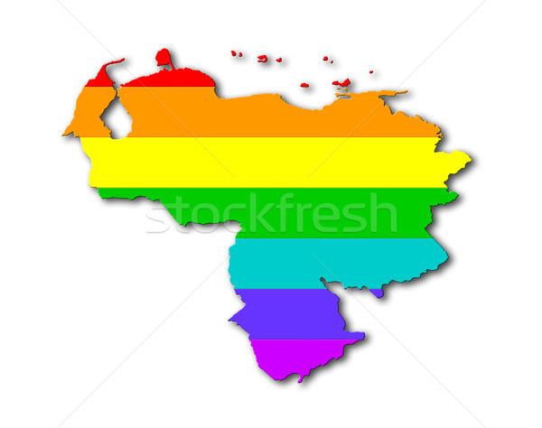 Venezuela regenboog vlag patroon kaart reizen Stockfoto © michaklootwijk