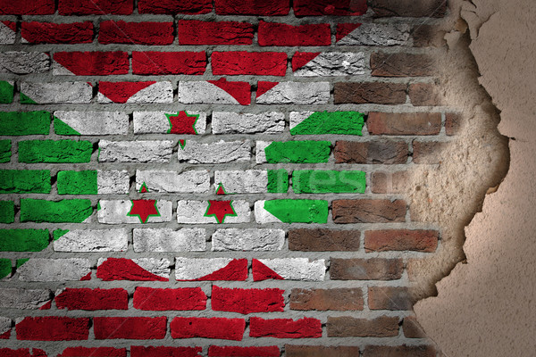 Dark brick wall with plaster - Burundi Stock photo © michaklootwijk