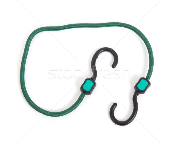 Stock photo: Black hook with elastic rope 