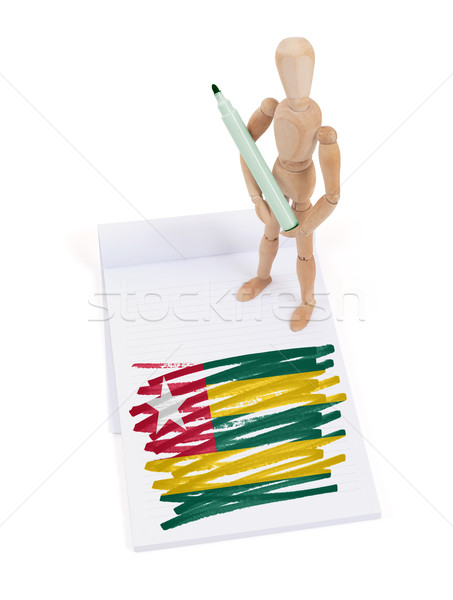 Manekin rysunek Togo banderą papieru Zdjęcia stock © michaklootwijk