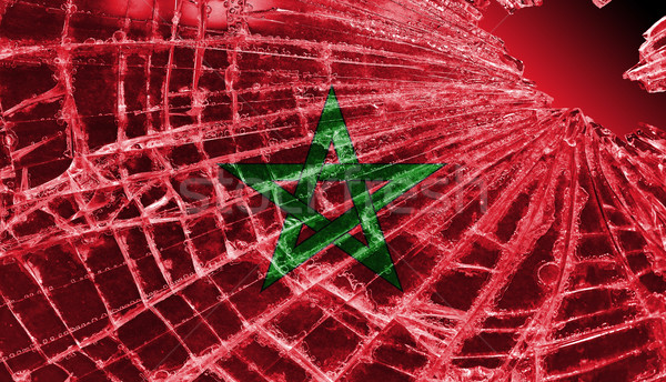 Podziale lodu szkła banderą wzór Maroko Zdjęcia stock © michaklootwijk