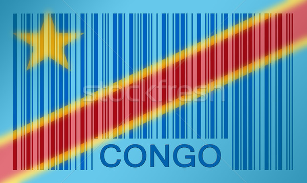 Barcode vlag Congo geschilderd oppervlak ontwerp Stockfoto © michaklootwijk