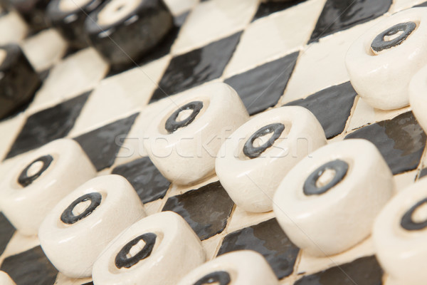 Very old game of checkers, pottery Stock photo © michaklootwijk