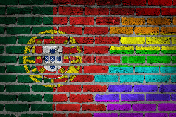 Dark brick wall - LGBT rights - Portugal Stock photo © michaklootwijk