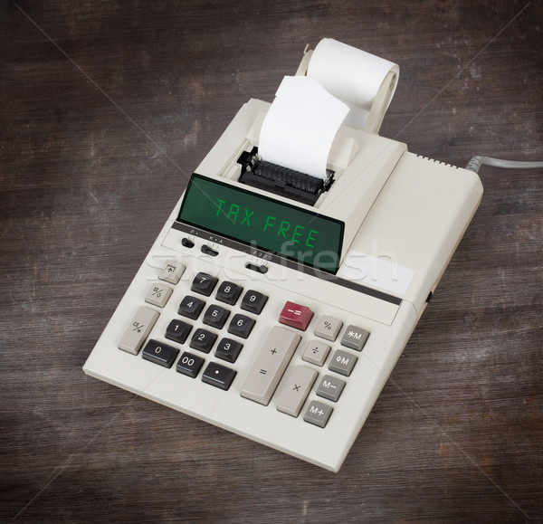 Stock photo: Old calculator - tax free