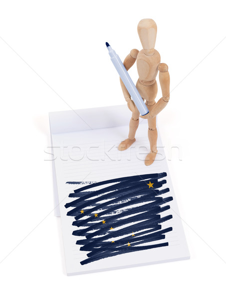 Foto stock: Maniquí · dibujo · Alaska · bandera · cuerpo