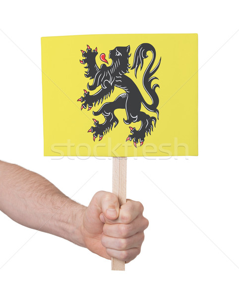 Hand holding small card - Flag of Flanders Stock photo © michaklootwijk