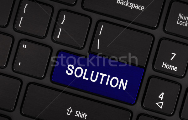 Stockfoto: Laptop · knop · oplossing · business