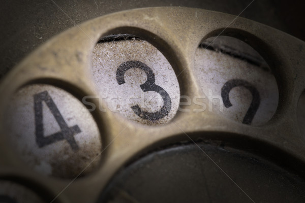 Close up of Vintage phone dial - 3 Stock photo © michaklootwijk