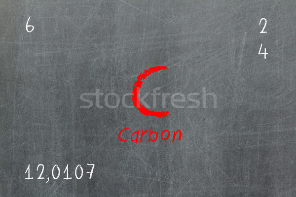 Isolated blackboard with periodic table, Carbon Stock photo © michaklootwijk