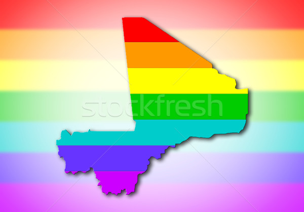 Foto stock: Mali · arco-íris · bandeira · padrão · mapa · viajar