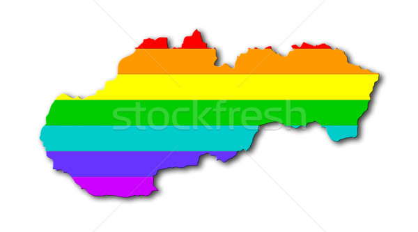 Regenbogen Flagge Muster Slowakei Karte Homosexuell Stock foto © michaklootwijk