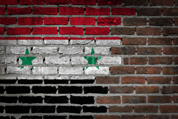 Buio muro di mattoni Siria texture bandiera verniciato Foto d'archivio © michaklootwijk