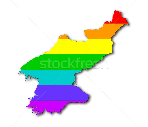 Arco-íris bandeira padrão norte mapa homossexual Foto stock © michaklootwijk
