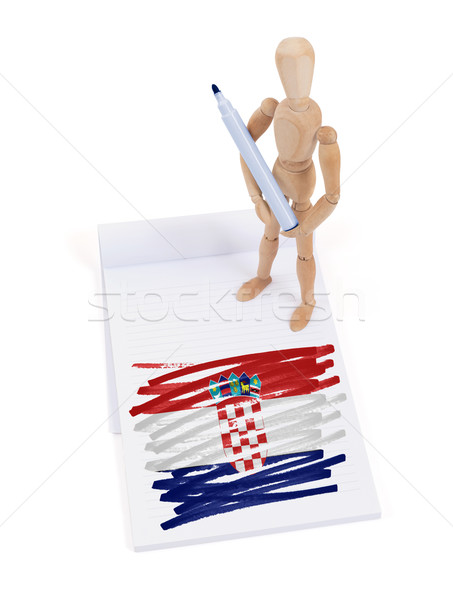 Legno mannequin disegno Croazia bandiera carta Foto d'archivio © michaklootwijk