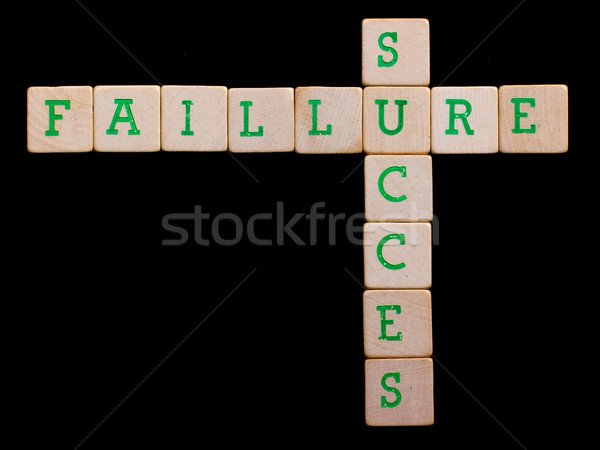 Letters on old wooden blocks (faillure, succes) Stock photo © michaklootwijk