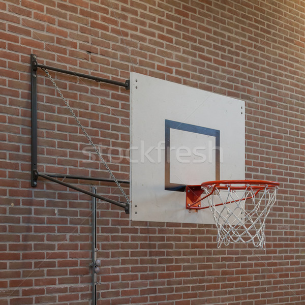 Basketbal muur gymnasium school licht ruimte Stockfoto © michaklootwijk