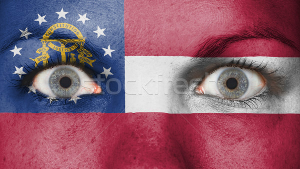 Ogen vlag geschilderd gezicht Georgië Stockfoto © michaklootwijk