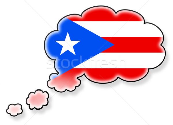 Vlag wolk geïsoleerd witte Puerto Rico kunst Stockfoto © michaklootwijk