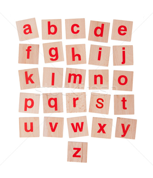 Wooden alphabet blocks isolated on white Stock photo © michaklootwijk