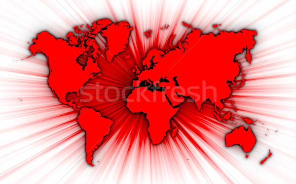 Map of world with starburst on background Stock photo © michaklootwijk