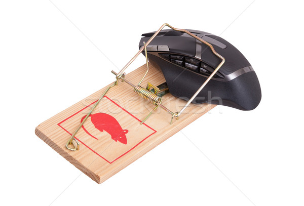 Modern computer mouse in a mousetrap Stock photo © michaklootwijk