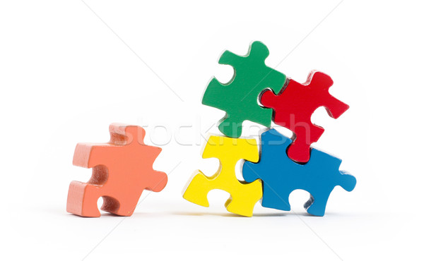 Closeup of big jigsaw puzzle pieces Stock photo © michaklootwijk