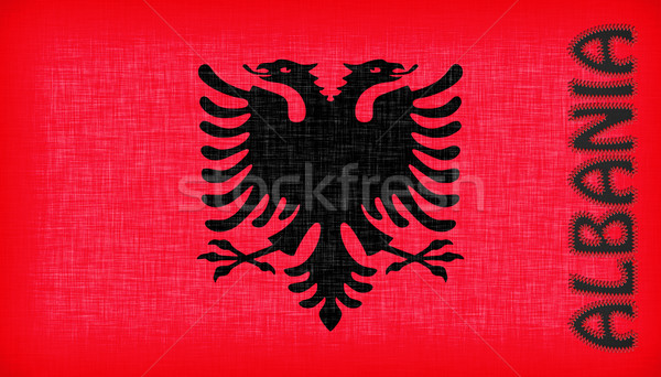 Foto d'archivio: Bandiera · Albania · lettere · isolato · texture · design