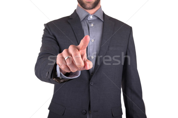Businessman pointing with finger Stock photo © michaklootwijk