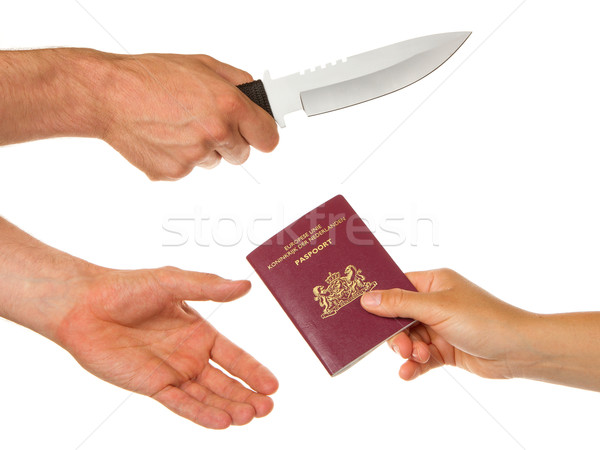 Man with knife threatening a woman Stock photo © michaklootwijk