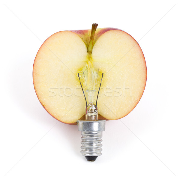 Apple lightbulb, concept of green energy Stock photo © michaklootwijk