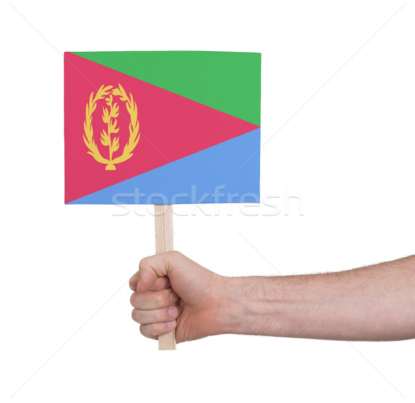 Hand holding small card - Flag of Eritrea Stock photo © michaklootwijk