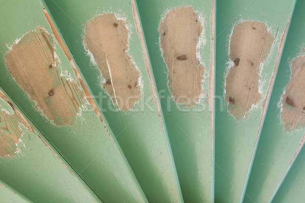 öreg elnyűtt lépcsőház fa festmény zöld Stock fotó © michaklootwijk