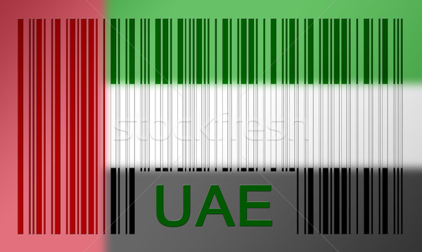 Barkod bayrak Birleşik Arap Emirlikleri boyalı yüzey dizayn Stok fotoğraf © michaklootwijk