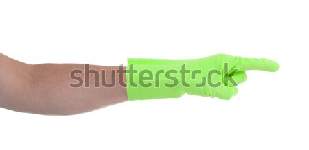 ストックフォト: ラテックス · 手袋 · 洗浄 · 手 · 孤立した · 白