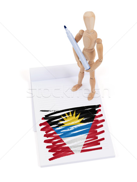 Wooden mannequin made a drawing - Antigua and Barbuda Stock photo © michaklootwijk