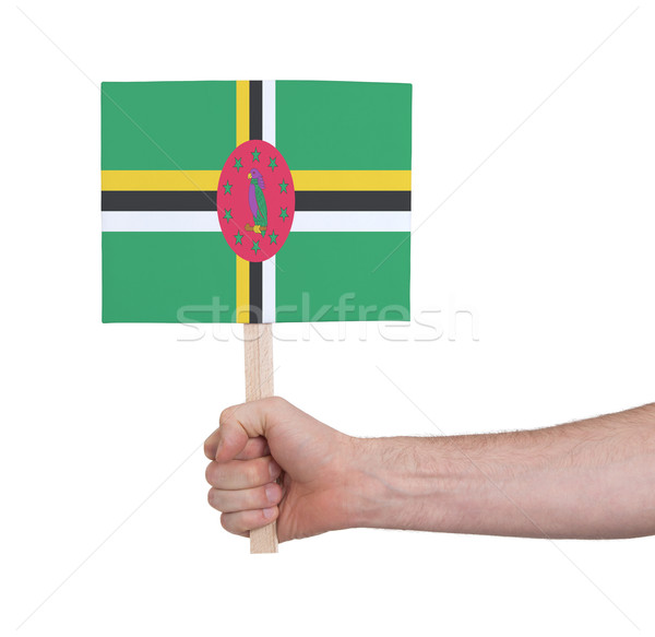 Mão pequeno cartão bandeira Dominica Foto stock © michaklootwijk