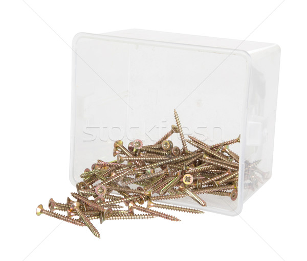 Brass cross screws in a plastic box Stock photo © michaklootwijk