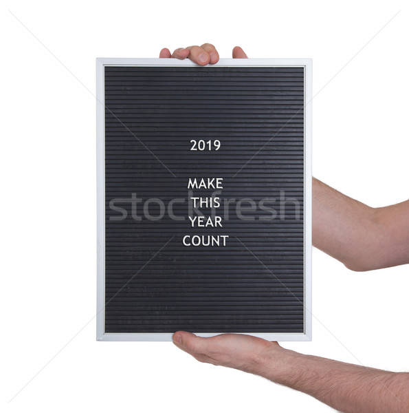 Very old menu board - New year - 2019 Stock photo © michaklootwijk
