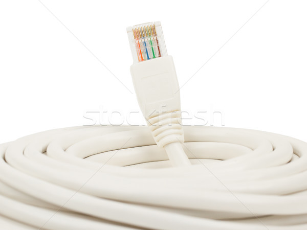 Primer plano blanco red plug ordenador resumen Foto stock © michaklootwijk