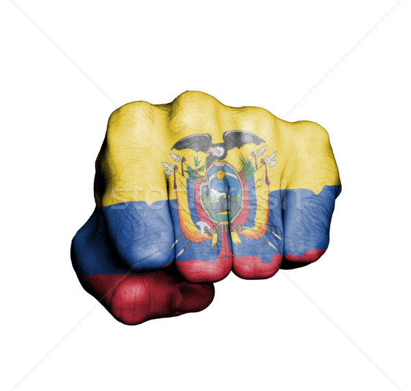 Elöl kilátás ököl szalag Ecuador kéz Stock fotó © michaklootwijk
