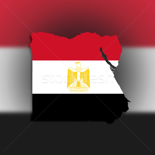 Egyptian map filled with their flag Stock photo © michaklootwijk