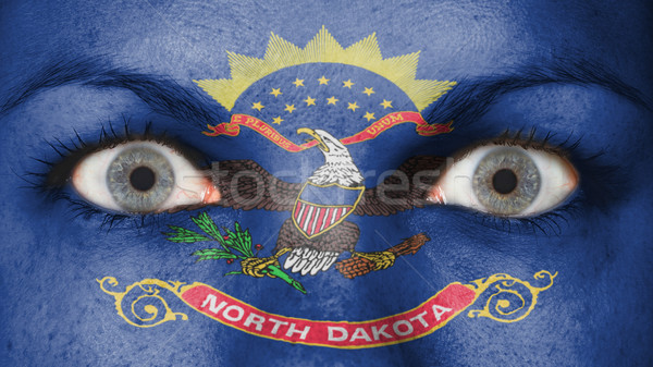 Ogen vlag geschilderd gezicht North Dakota Stockfoto © michaklootwijk