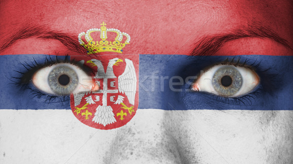 Yeux pavillon peint visage Serbie [[stock_photo]] © michaklootwijk