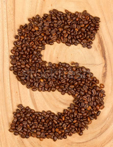 Letter S, alphabet from coffee beans Stock photo © michaklootwijk
